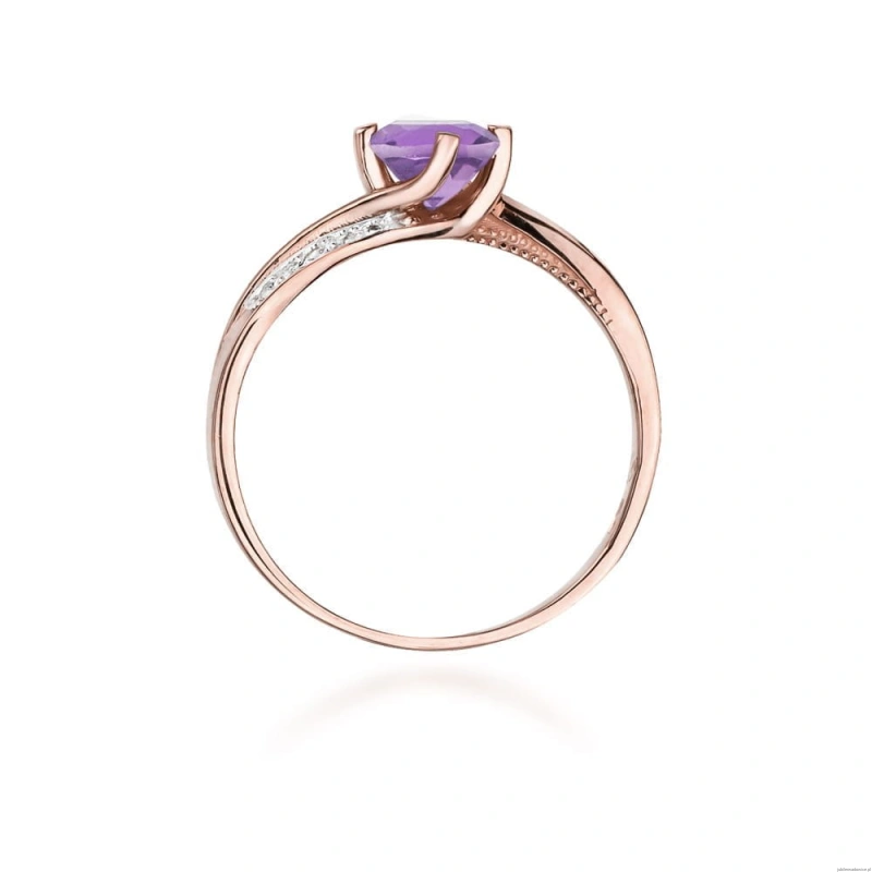 Pierścionek W084 Ametyst 0,50ct różowe złoto