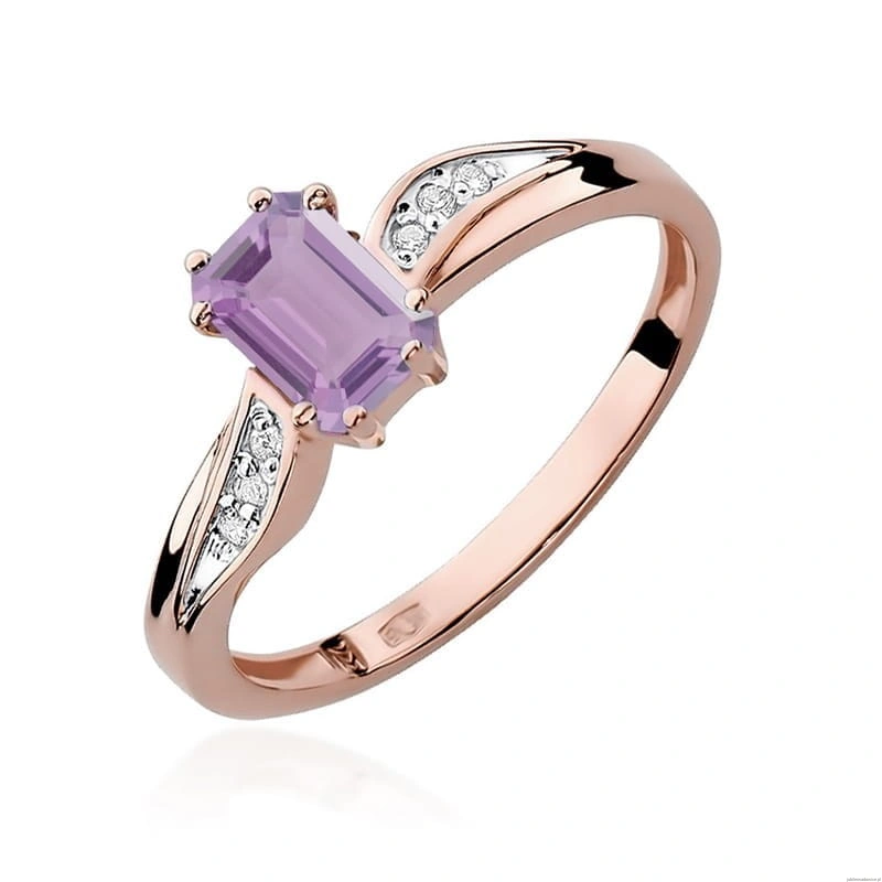 Pierścionek W094 Ametyst 0,50ct różowe złoto