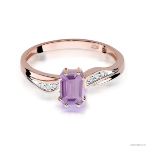 Pierścionek W094 Ametyst 0,50ct różowe złoto
