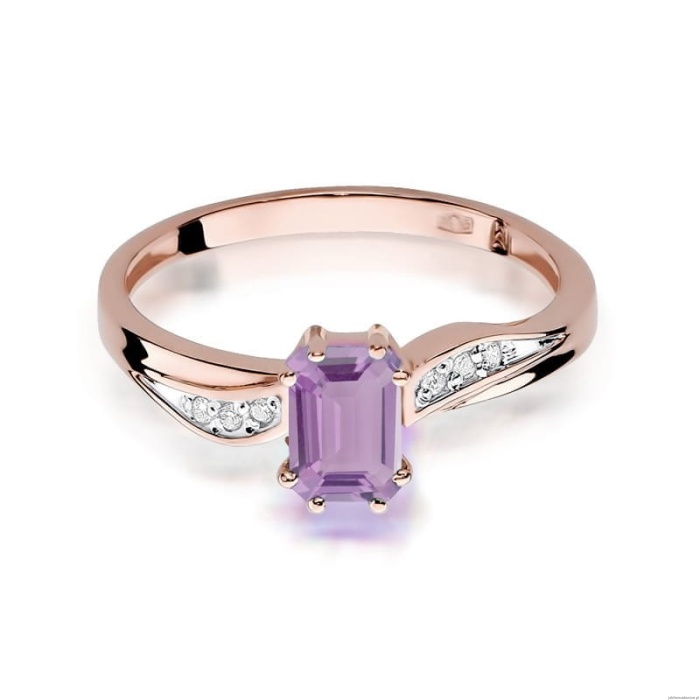 Pierścionek W094 Ametyst 0,50ct różowe złoto