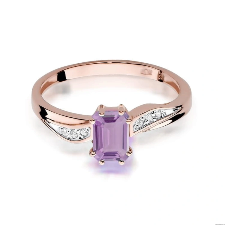 Pierścionek W094 Ametyst 0,50ct różowe złoto