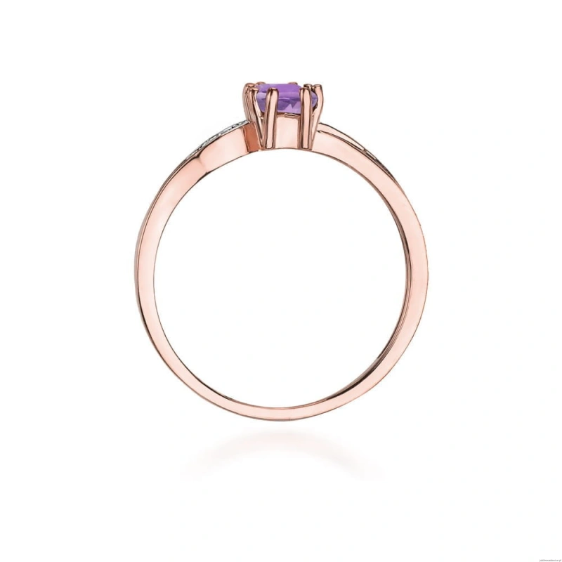 Pierścionek W094 Ametyst 0,50ct różowe złoto