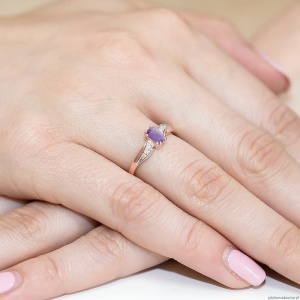 Pierścionek W094 Ametyst 0,50ct różowe złoto