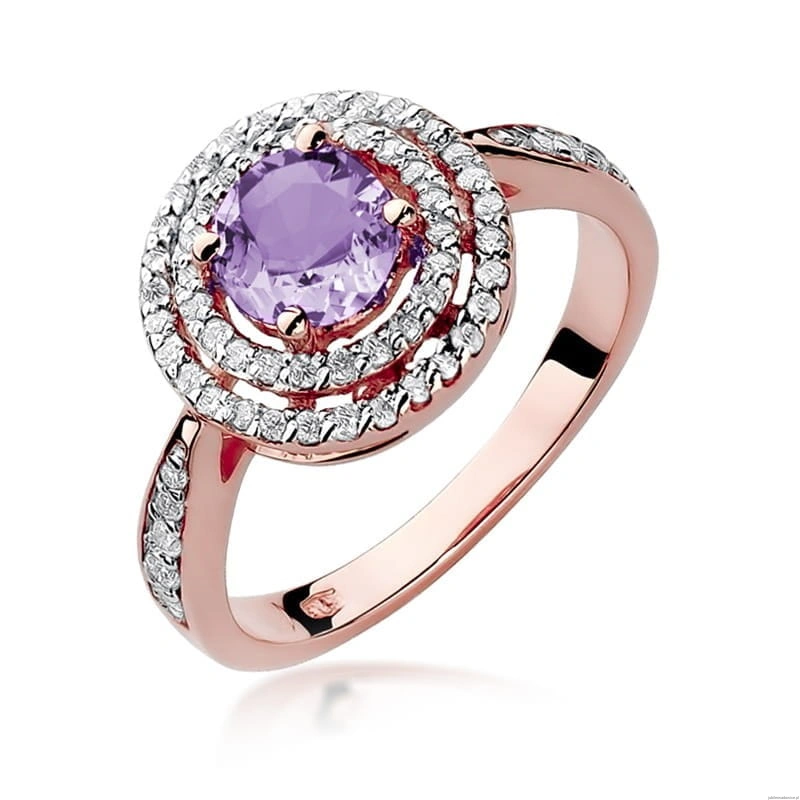 Pierścionek W274 Ametyst 0,90ct różowe złoto