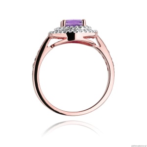 Pierścionek W274 Ametyst 0,90ct różowe złoto