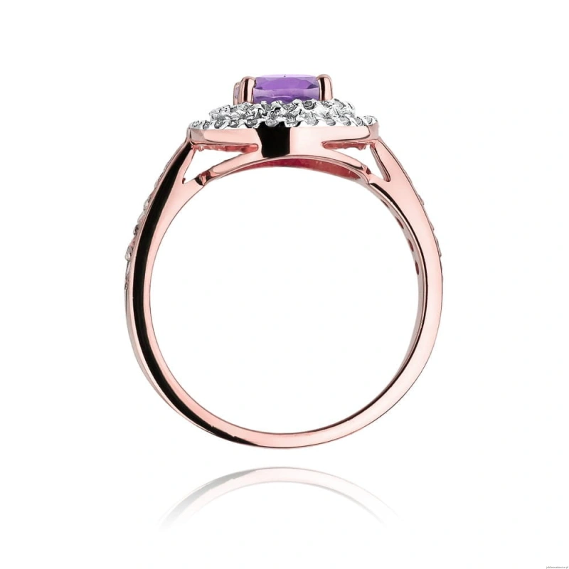 Pierścionek W274 Ametyst 0,90ct różowe złoto