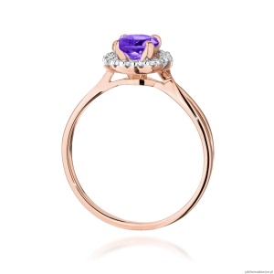 Pierścionek W538 Ametyst 0,90ct różowe złoto