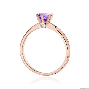 Pierścionek W557 Ametyst 0,50ct różowe złoto