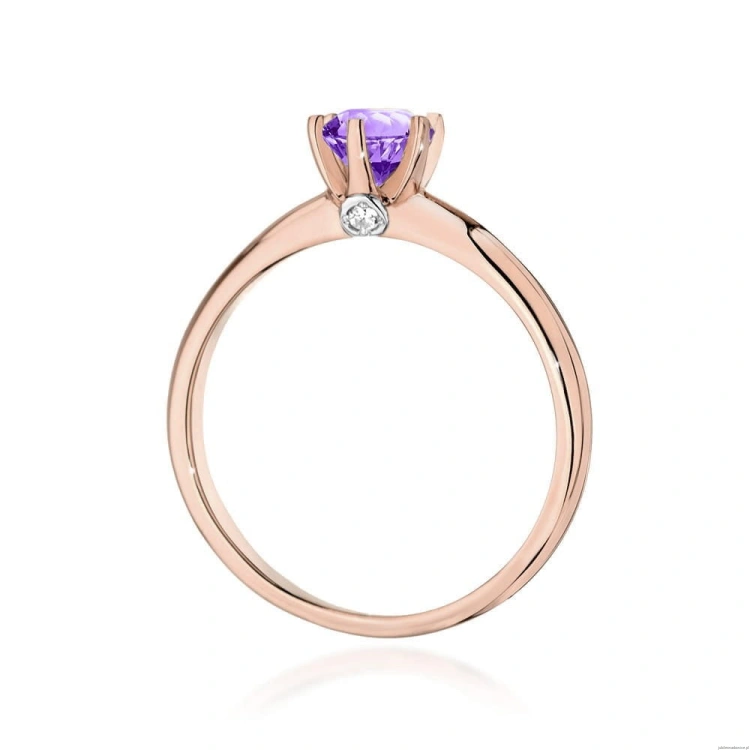 Pierścionek W557 Ametyst 0,50ct różowe złoto