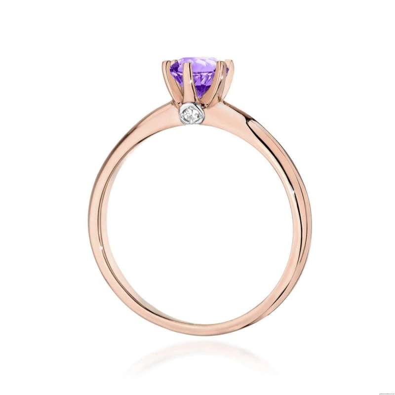 Pierścionek W557 Ametyst 0,50ct różowe złoto
