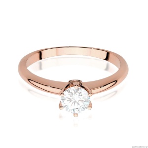Pierścionek W557 Biały Szafir 0,60ct różowe złoto