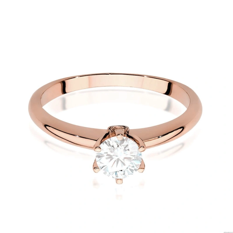 Pierścionek W557 Biały Szafir 0,60ct różowe złoto