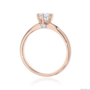 Pierścionek W557 Biały Szafir 0,60ct różowe złoto
