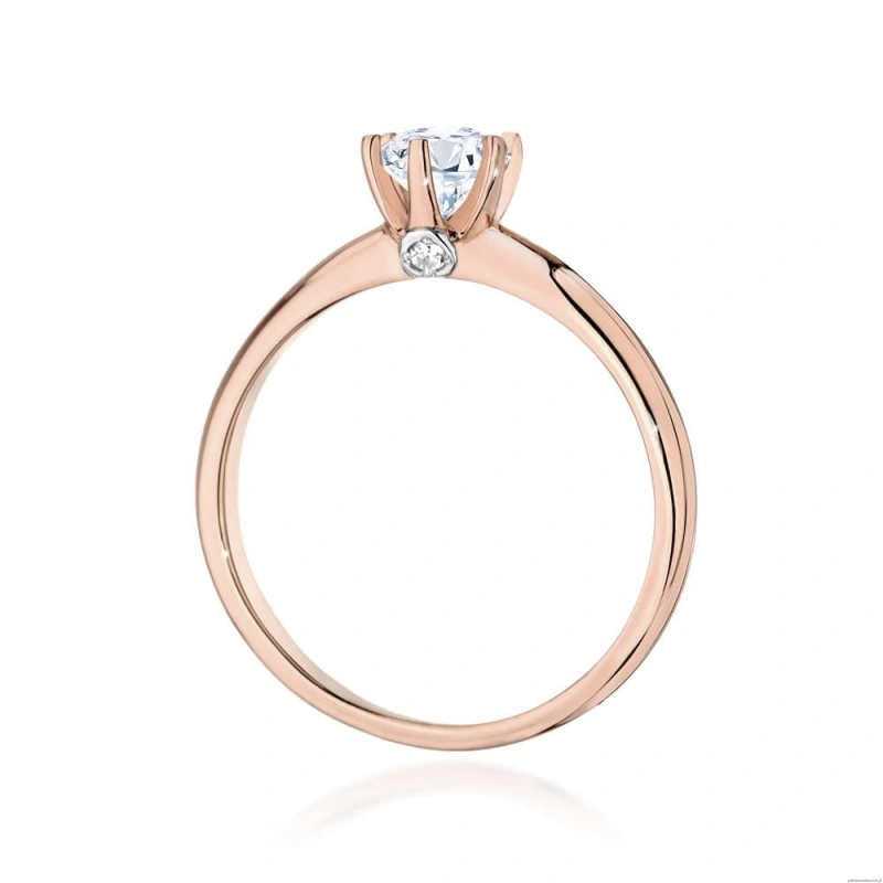 Pierścionek W557 Biały Szafir 0,60ct różowe złoto