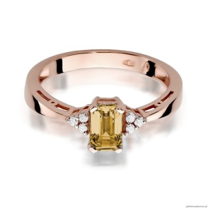 Pierścionek W002 Cytryn 0,60ct różowe złoto