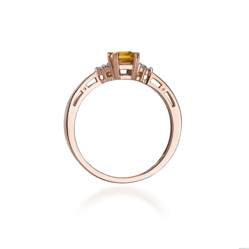Pierścionek W002 Cytryn 0,60ct różowe złoto