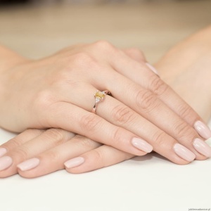 Pierścionek W002 Cytryn 0,60ct różowe złoto
