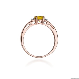 Pierścionek W010 Cytryn 0,50ct różowe złoto