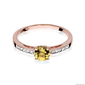 Pierścionek W066 Cytryn 0,50ct różowe złoto