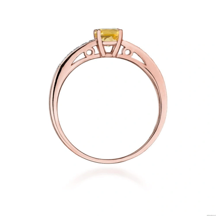 Pierścionek W066 Cytryn 0,50ct różowe złoto