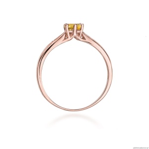 Pierścionek W074 Cytryn 0,50ct różowe złoto