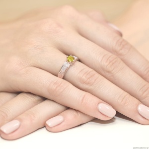Pierścionek W075 Cytryn 0,50ct różowe złoto