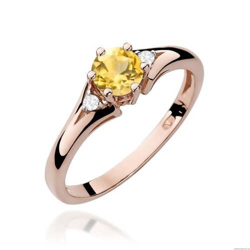 Pierścionek W0076 Cytryn 0,50ct różowe złoto