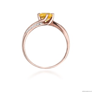 Pierścionek W084 Cytryn 0,50ct różowe złoto