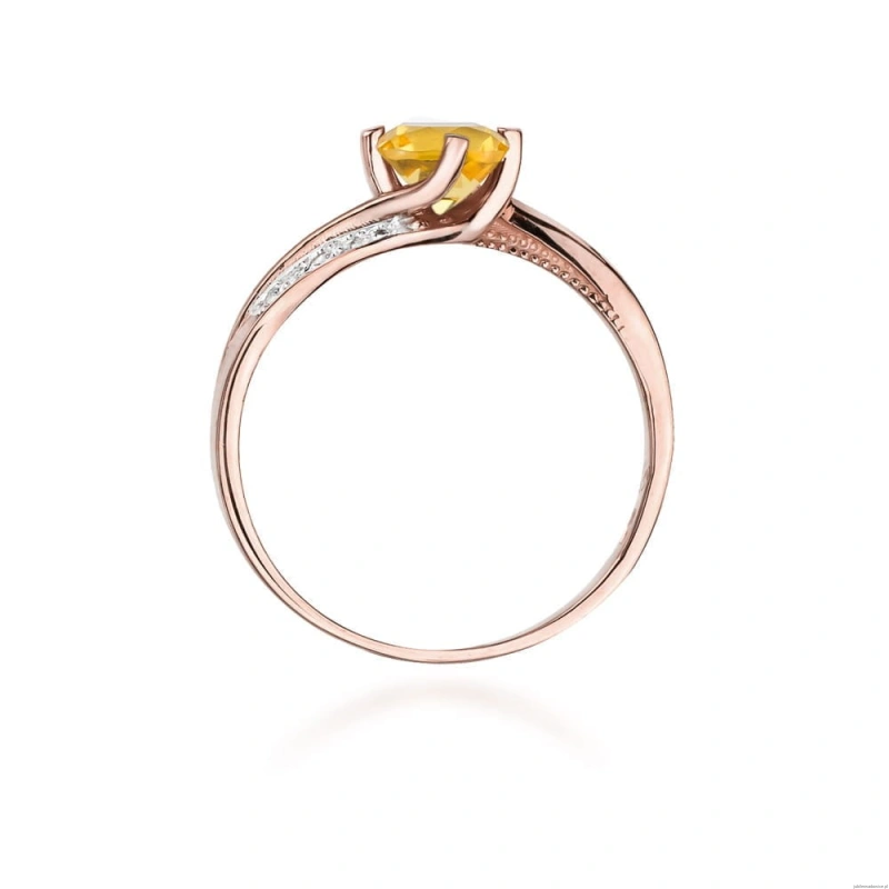 Pierścionek W084 Cytryn 0,50ct różowe złoto