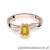 Pierścionek W094 Cytryn 0,60ct różowe złoto