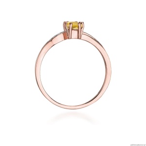 Pierścionek W094 Cytryn 0,60ct różowe złoto