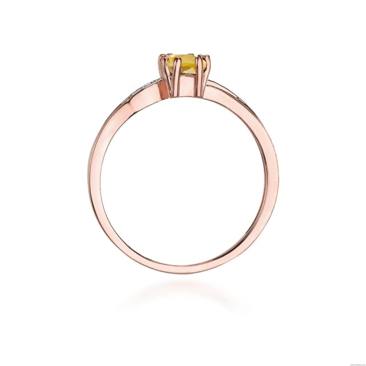Pierścionek W094 Cytryn 0,60ct różowe złoto