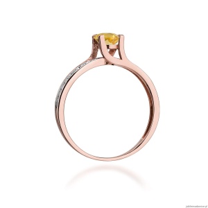 Pierścionek W106 Cytryn 0,50ct różowe złoto