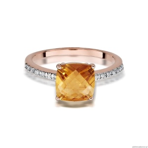 Pierścionek W511 Cytryn 2,00ct różowe złoto