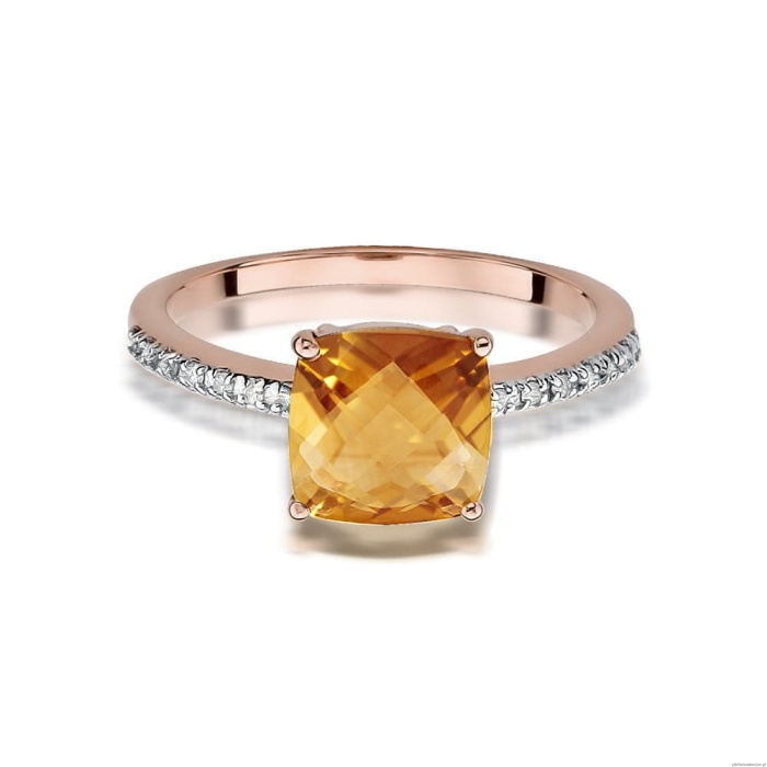 Pierścionek W511 Cytryn 2,00ct różowe złoto