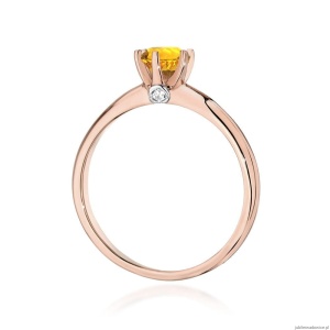 Pierścionek W557 Cytryn 0,50ct różowe złoto