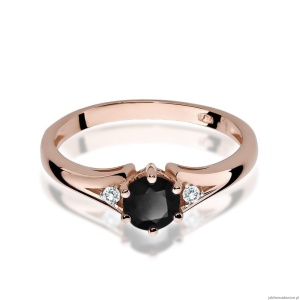 Pierścionek W0076 Czarny Diament 0,50ct różowe złoto