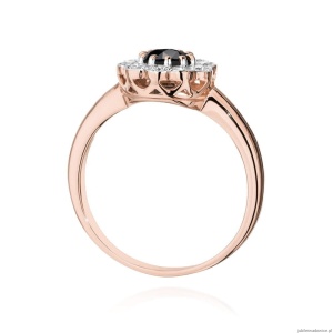 Pierścionek W529 Czarny Diament 0,50ct różowe złoto