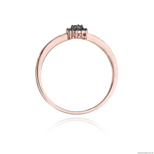 Pierścionek W091 Czarny Diament 0,02ct różowe złoto