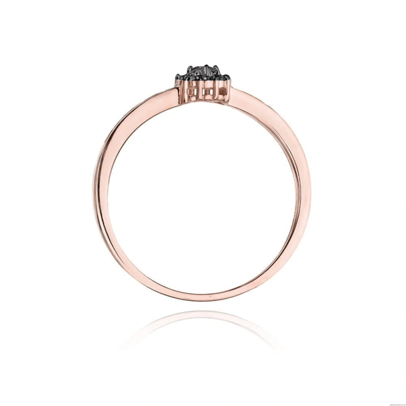 Pierścionek W091 Czarny Diament 0,02ct różowe złoto