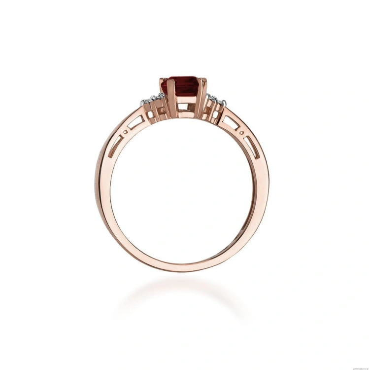 Pierścionek W002 Granat 0,70ct różowe złoto