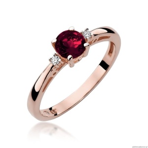 Pierścionek W010 Granat 0,60ct różowe złoto