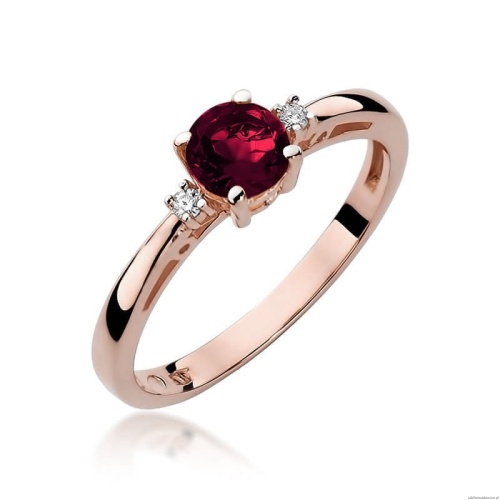 Pierścionek W010 Granat 0,60ct różowe złoto