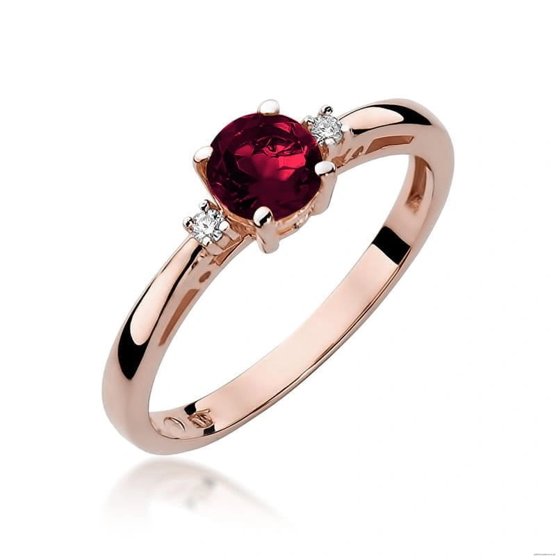Pierścionek W010 Granat 0,60ct różowe złoto