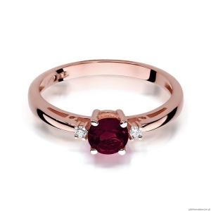 Pierścionek W010 Granat 0,60ct różowe złoto