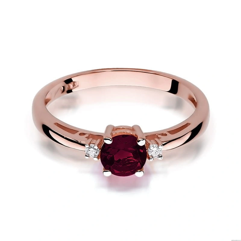 Pierścionek W010 Granat 0,60ct różowe złoto