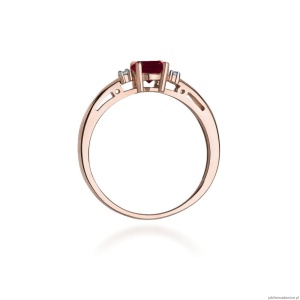Pierścionek W010 Granat 0,60ct różowe złoto