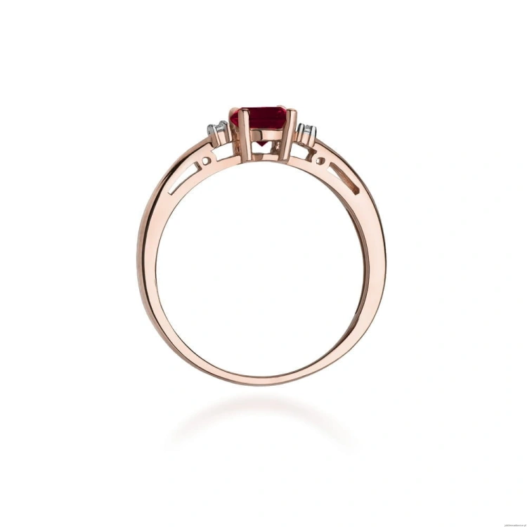 Pierścionek W010 Granat 0,60ct różowe złoto