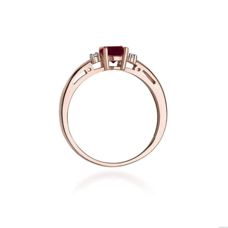 Pierścionek W010 Granat 0,60ct różowe złoto