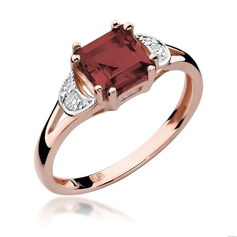 Pierścionek W040B Granat 1,30ct różowe złoto